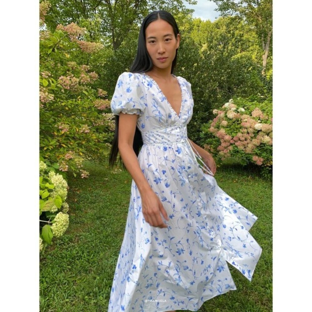 Hill House Sabrina Blue Botanical Dress S